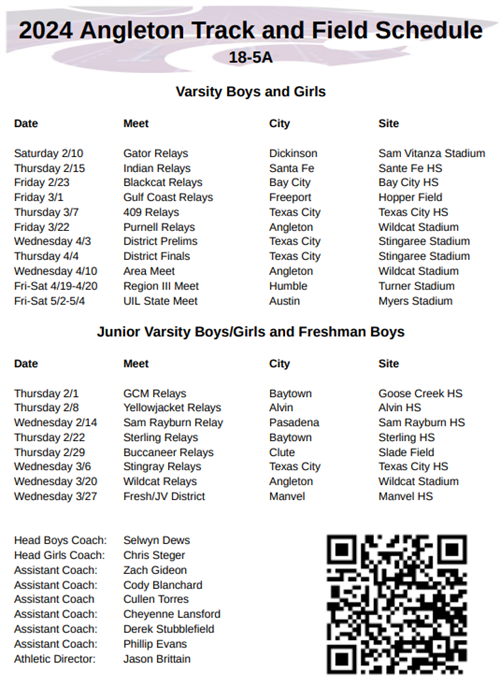 2024 Track Schedule